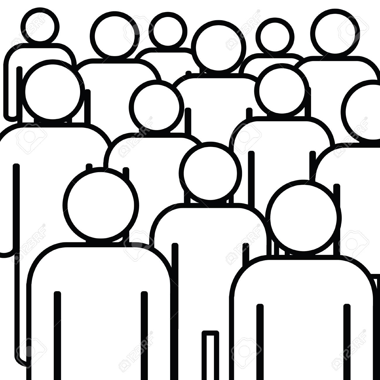 people icon set in black and white color illustration people icon set in black and white color illustration